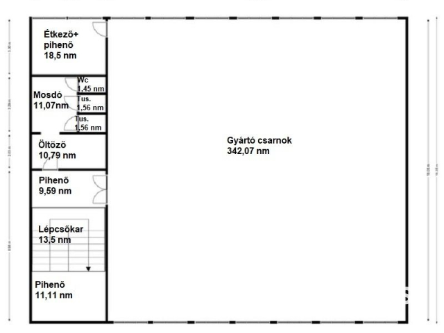 Közel 1000 nm-s ipari csarnok Nagykanizsán