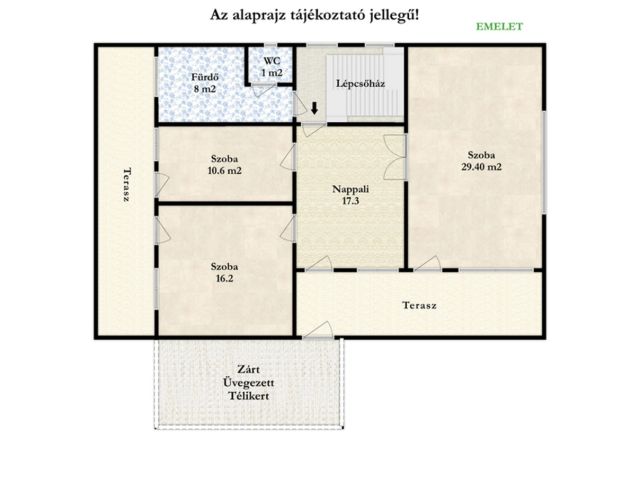 Két szint, tágas élettér és privát medence